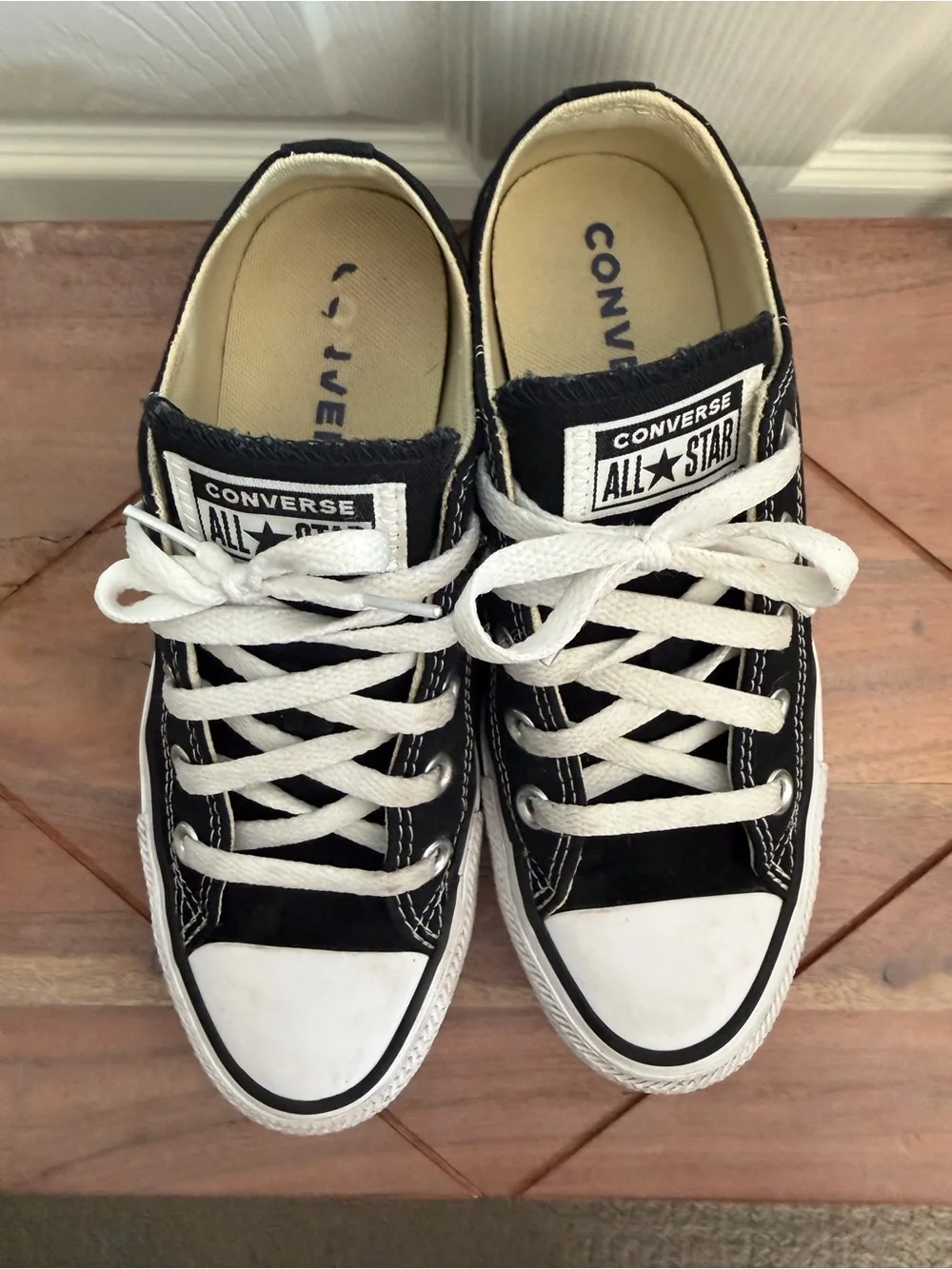 Converse All Stars Classic  Black Canvas Women Sneakers with White Accents